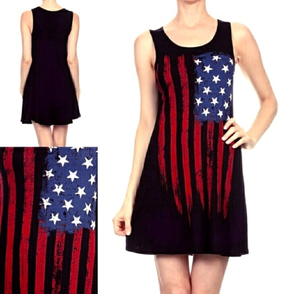 American Flag front graphic tee/dress